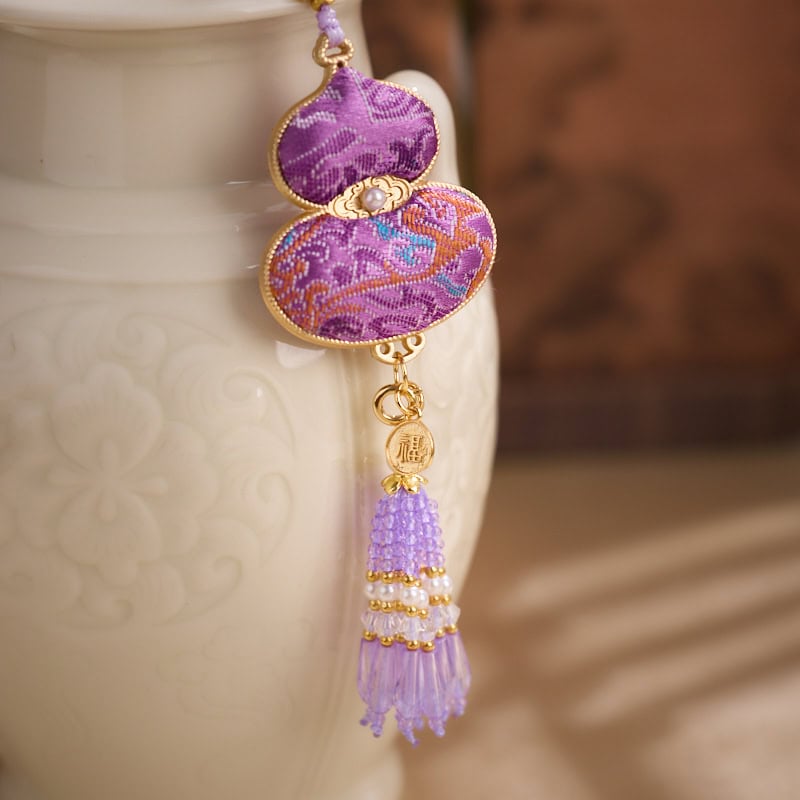 靈隱寺福祿壽喜財平安刺繡編織流蘇鑰匙扣包包掛飾：圖片 2