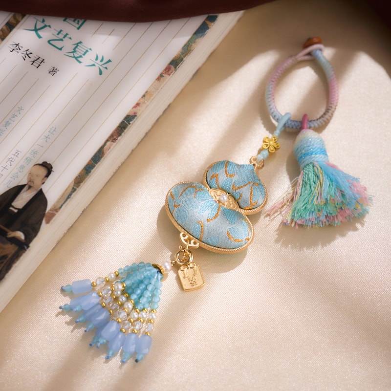 靈隱寺福祿壽喜財平安刺繡編織流蘇鑰匙扣包包掛飾：圖片 3