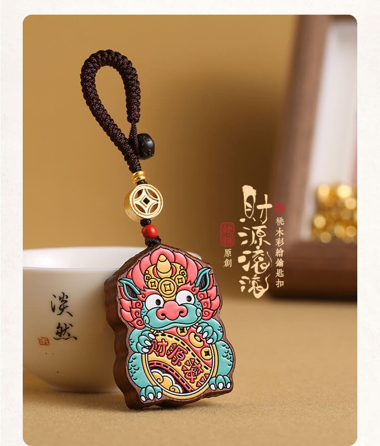 彩繪貔貅鑰匙扣 工藝品質展示