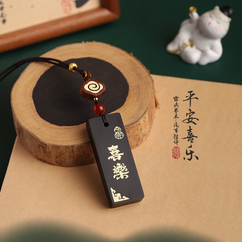 上上簽吊牌迎福小掛件上上簽平安木質車掛：圖片 4