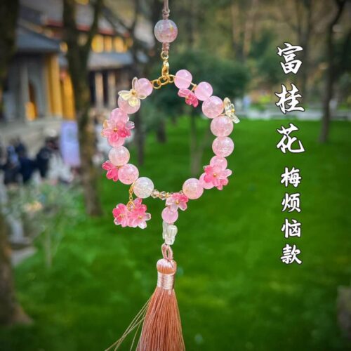 富貴花一葉福耀版車掛蓮蓮福盈門掛件