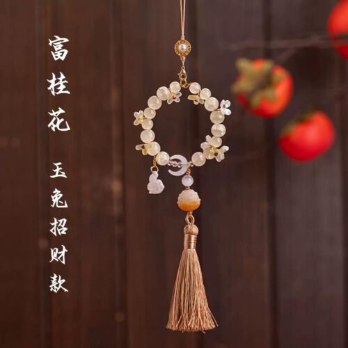 富貴花一葉福耀版車掛蓮蓮福盈門掛件：圖片 4