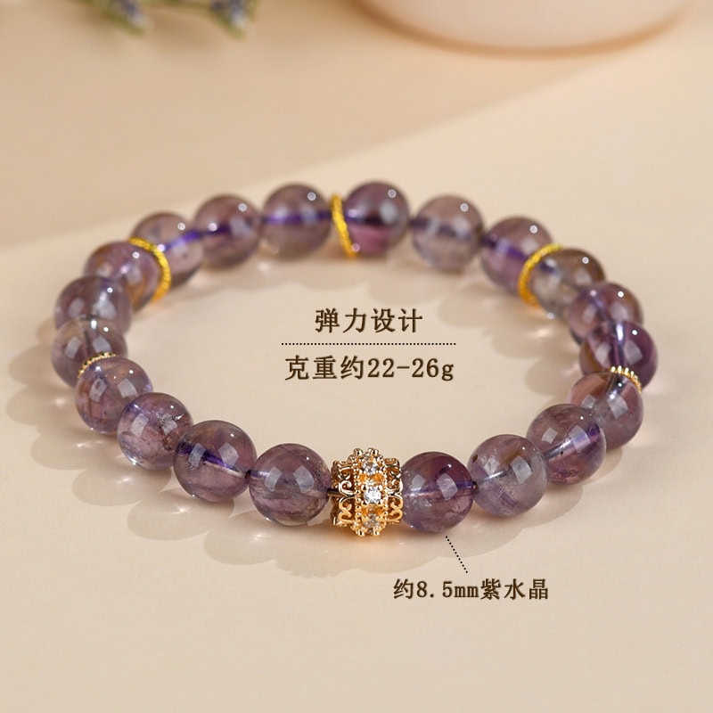 紫氣東來天然浪漫紫水晶單圈手鏈：圖片 3
