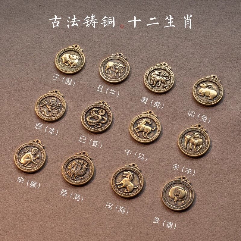 桃木蓮蓮十二生肖黃楊木小佛像汽車掛件：圖片 4