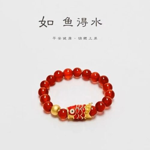 紅瑪瑙戒指錦鯉上岸小眾高級感戒指