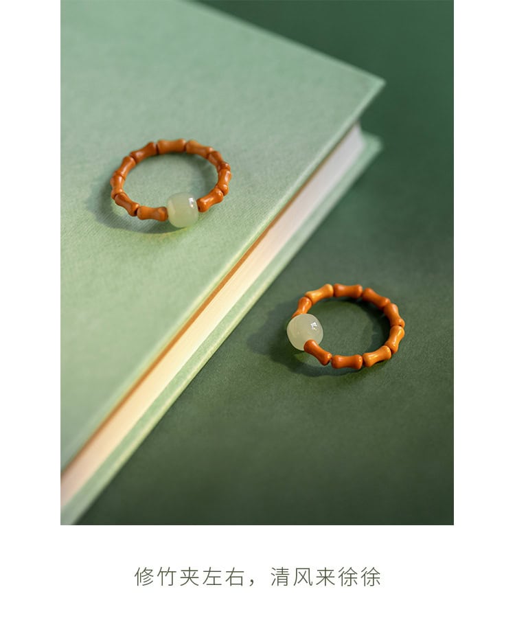 玉石戒指女款指環核桃竹節尾戒