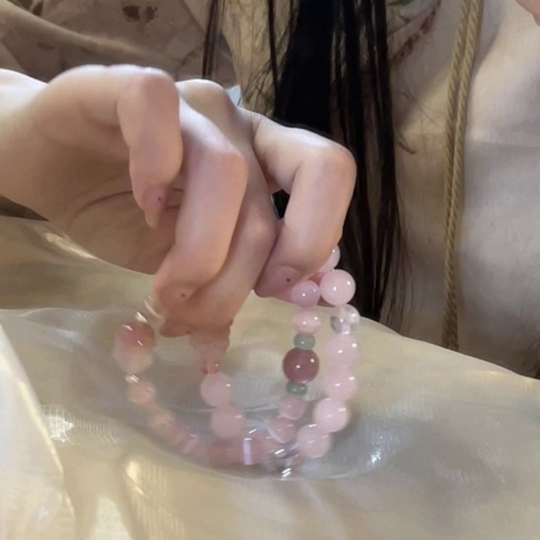 九尾狐馬粉晶原創國風天然瑪瑙手鏈：圖片 2
