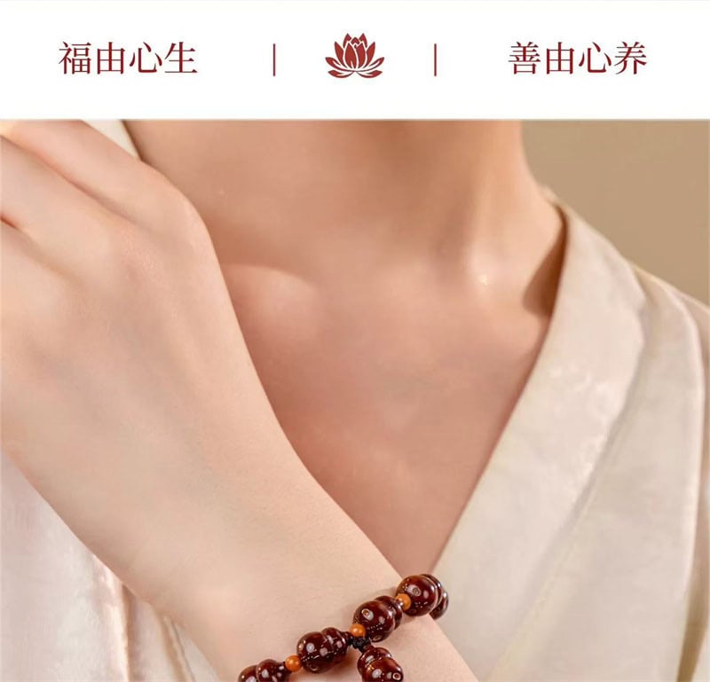 天然紫金鼠手串新中式實心原籽葫蘆手鏈