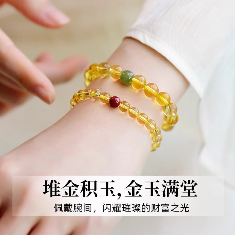 黃水晶手串富貴運珠水晶手鏈：圖片 2