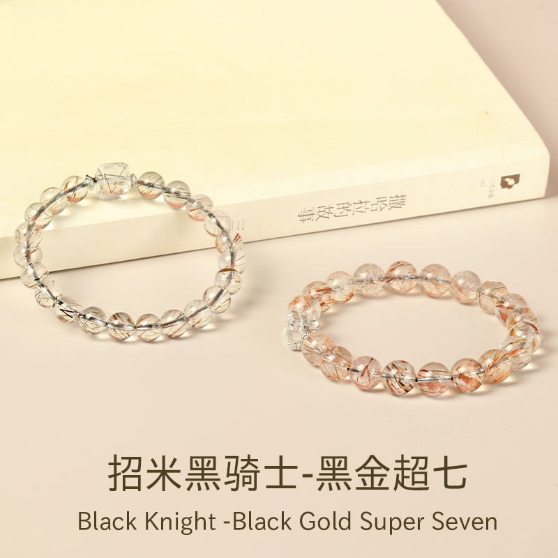 黑金超七串珠水晶手鏈情侶款手串：圖片 3