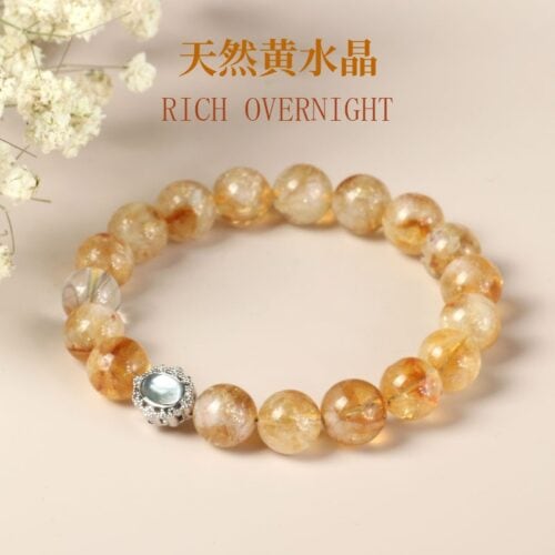 水晶天然黃水晶手串阿賽設計感手鏈
