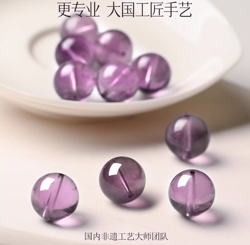 天然紫水晶手串女九尾狐白水晶手鏈
