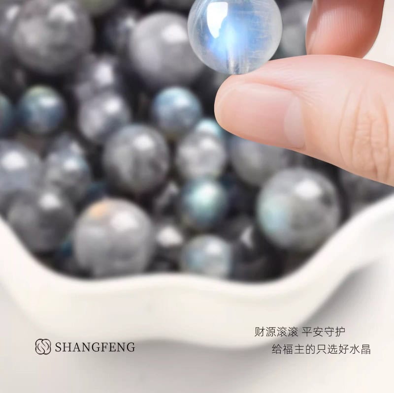 灰月光手串月光石藍虎眼石水晶手鏈