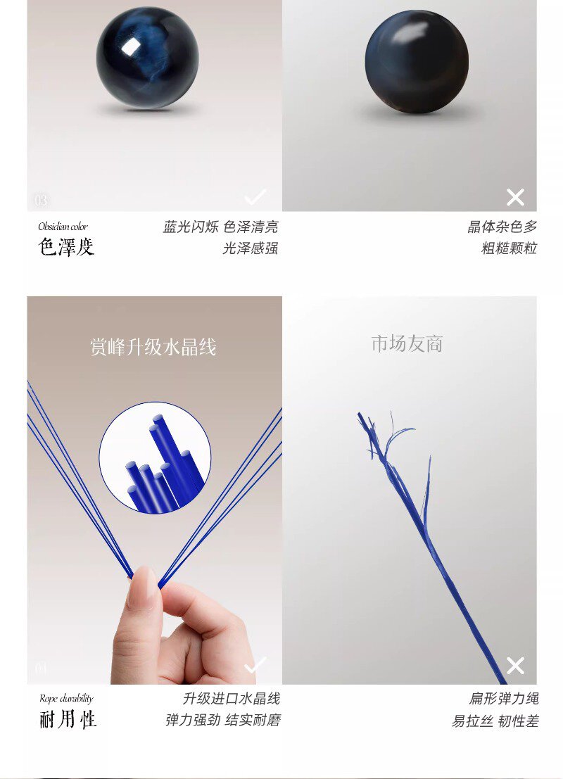 灰月光手串月光石藍虎眼石水晶手鏈