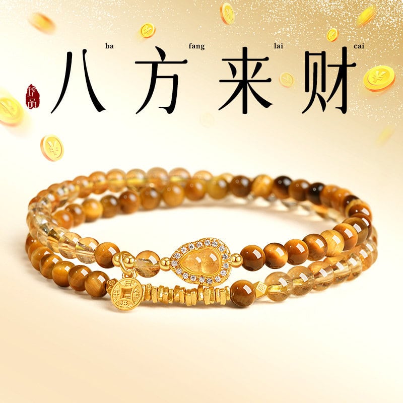 八方納福天然虎眼石葫蘆聚福串珠手飾：圖片 7