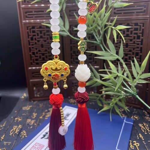 如意銅琺瑯後視鏡吊墜車載掛件