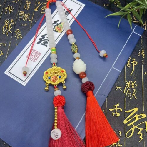 如意銅琺瑯後視鏡吊墜車載掛件：圖片 4