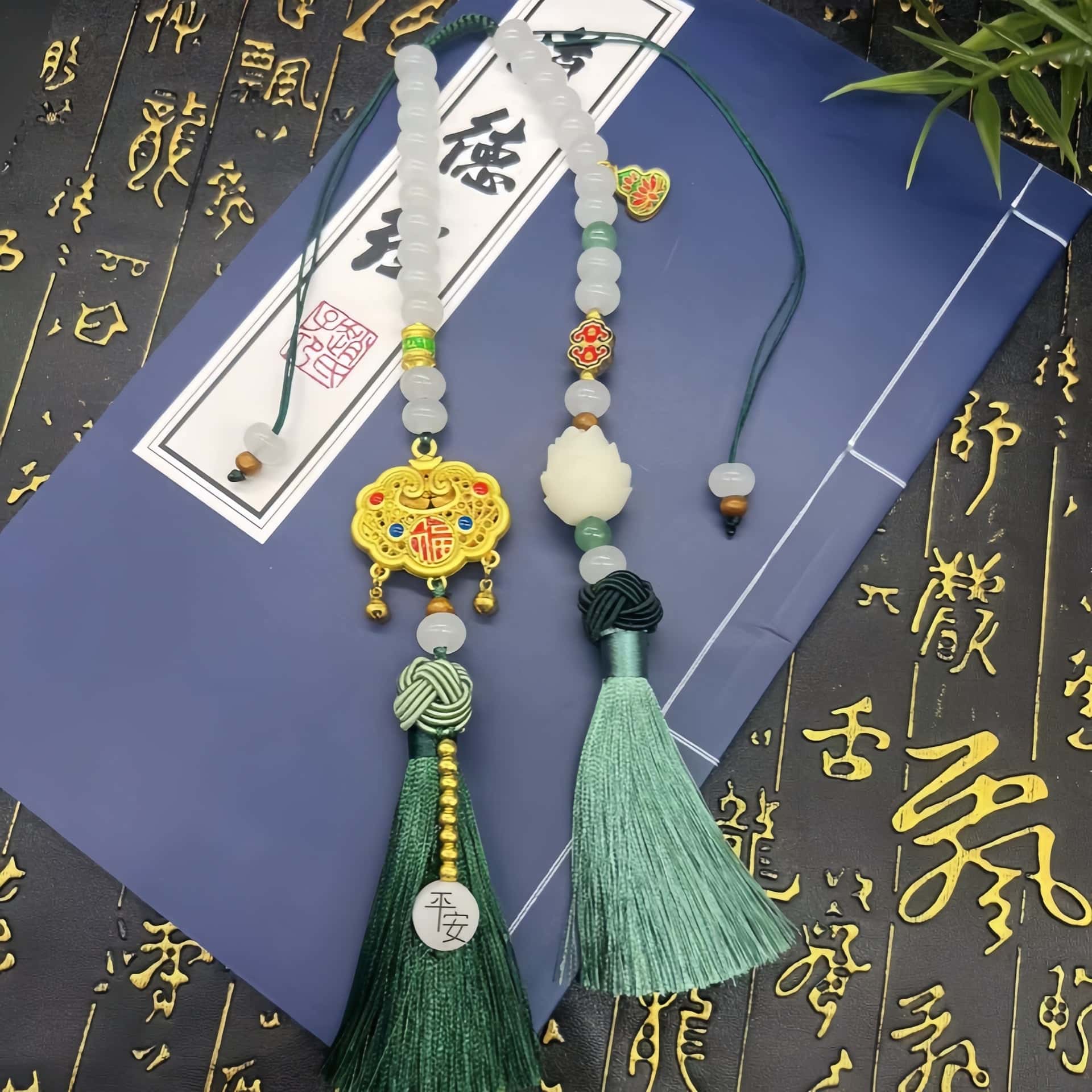 如意銅琺瑯後視鏡吊墜車載掛件