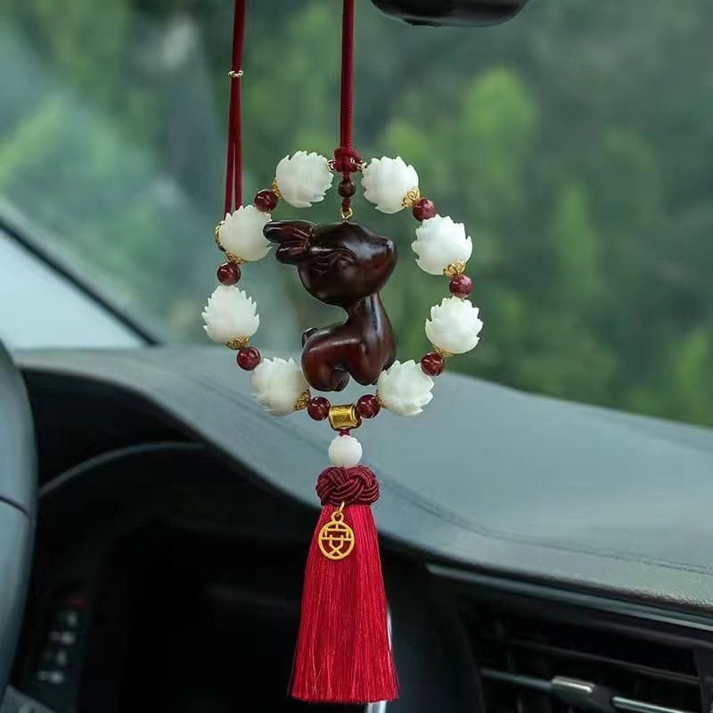 蓮花車內吊墜一鹿平安車載後視鏡車掛