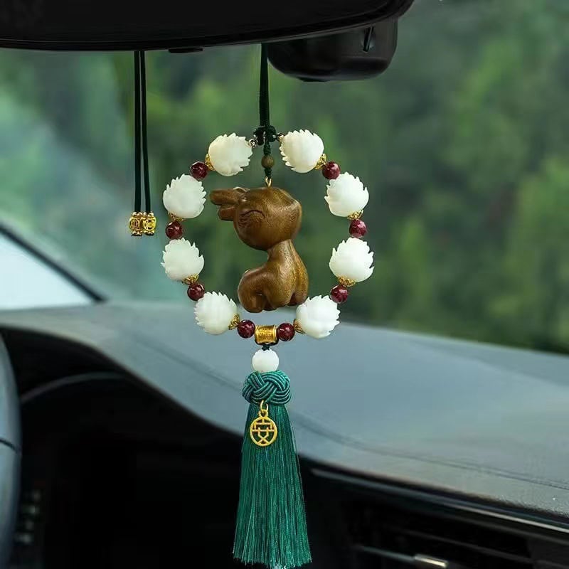 蓮花車內吊墜一鹿平安車載後視鏡車掛