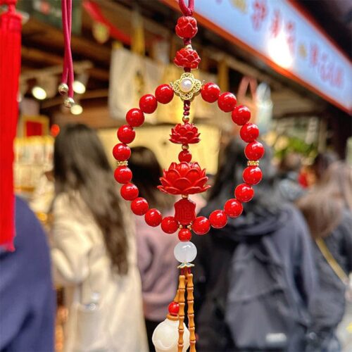 好運蓮蓮蓮花車掛件後視鏡掛飾