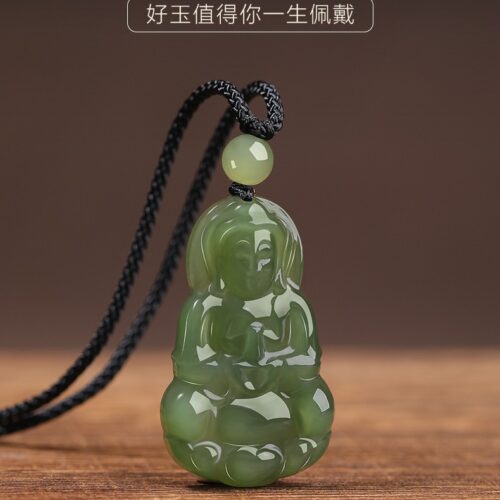 天然原創和田玉觀音吊墜