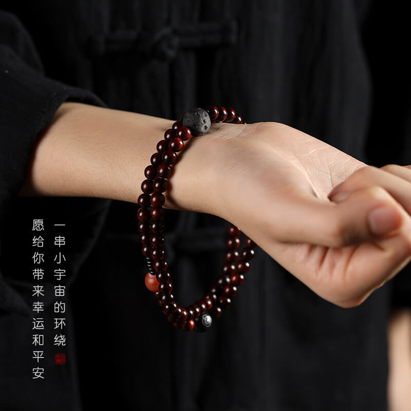 留香檀香木紫檀念珠三圈手持手串：圖片 3