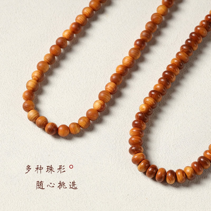 陳化崖柏老型珠禪意風算盤珠多圈手串：圖片 3