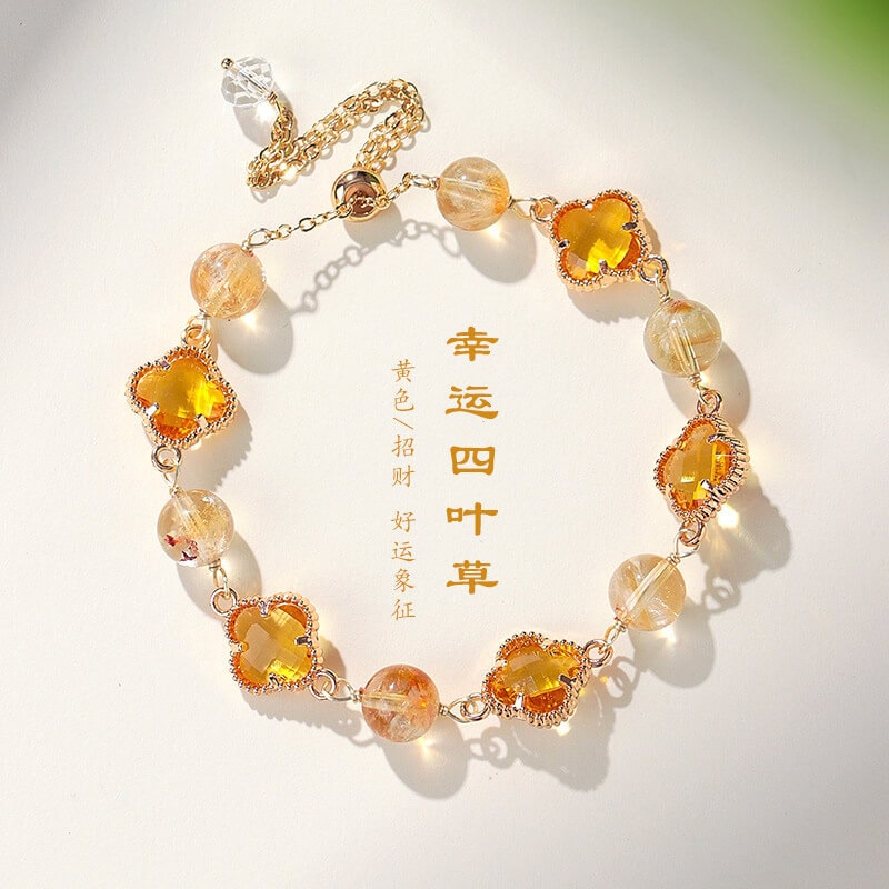 天然紫水晶四葉草手鏈：圖片 4