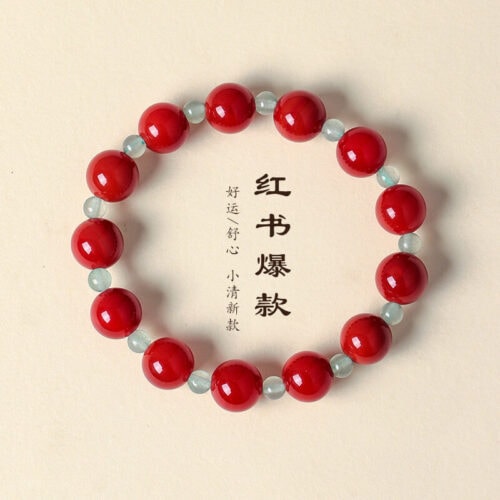 飄花南紅東陵玉疊戴串珠手鏈：圖片 2
