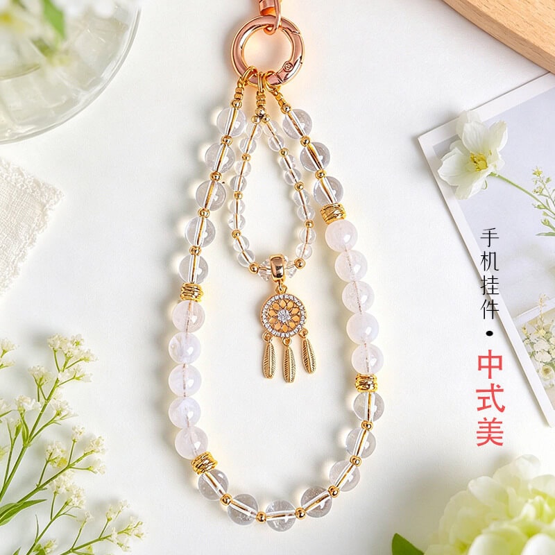 紫水晶福袋手機鏈掛件清新甜美蝴蝶包包掛件：圖片 3