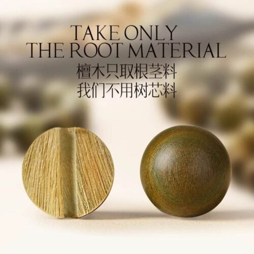 天然綠檀木黑曜石銀曜石海藍寶手串：圖片 3