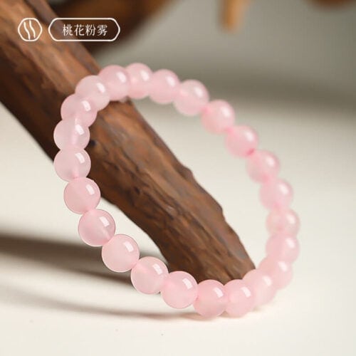 天然粉水晶手鏈冰種粉晶馬粉芙蓉石手串：圖片 2