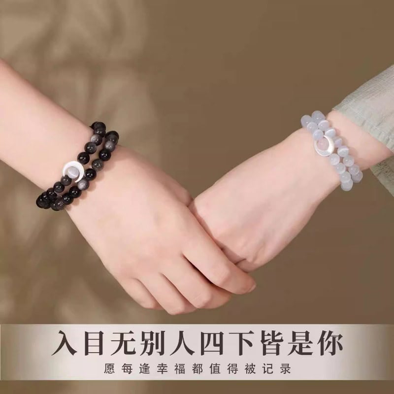 海上月手鏈一對白月光禮物情侶手串：圖片 2