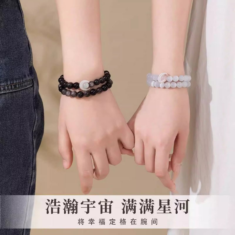 海上月手鏈一對白月光禮物情侶手串：圖片 3