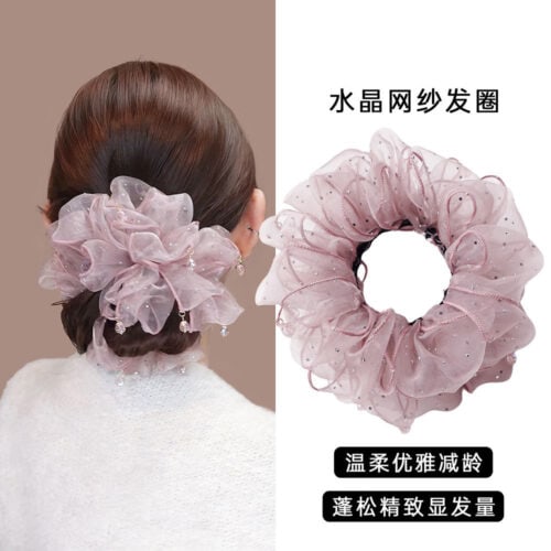 新中式大腸髮圈女高級感馬尾丸子頭