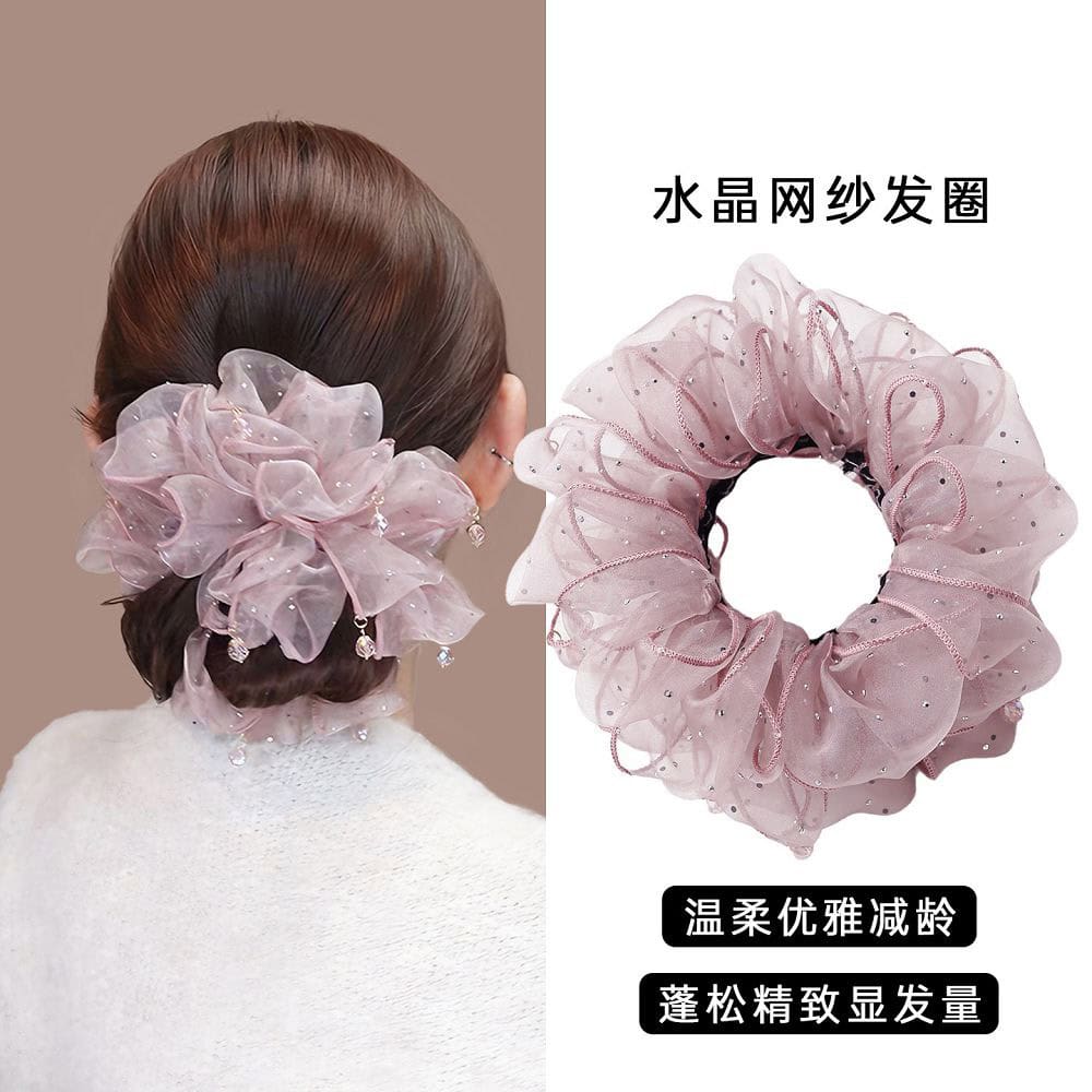 新中式大腸髮圈女高級感馬尾丸子頭