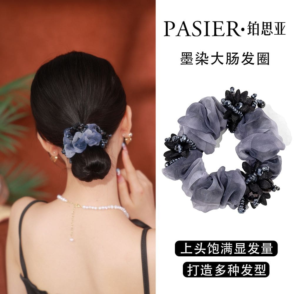 墨染大腸髮圈女國風氣質紮髮皮筋