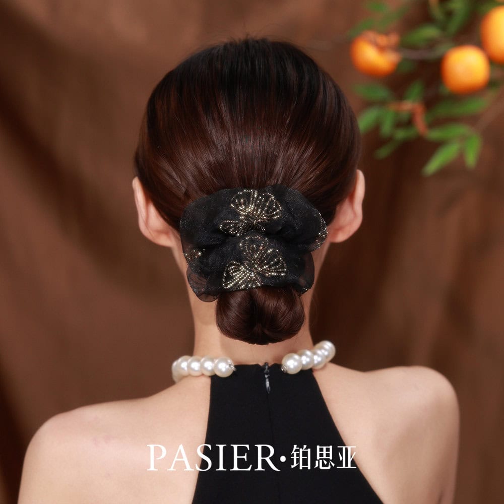 蝴蝶大腸髮圈女輕奢感後腦勺盤髮頭繩