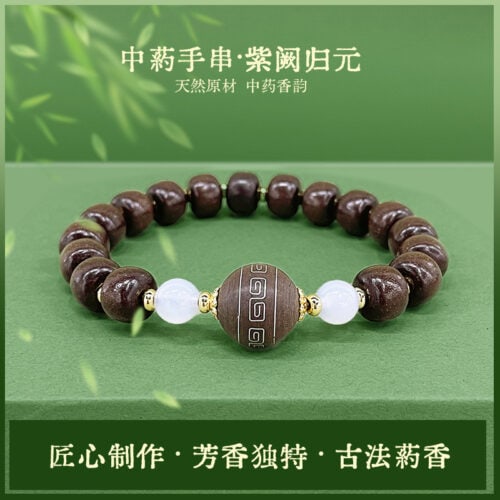 天然材質手工合香珠銀絲鑲嵌回紋珠