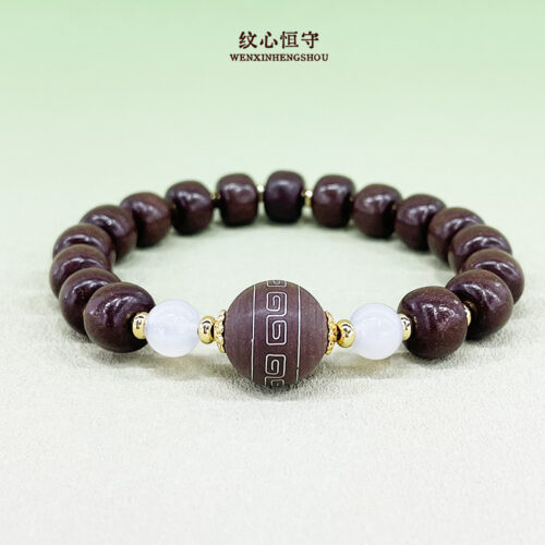 天然材質手工合香珠銀絲鑲嵌回紋珠：圖片 4