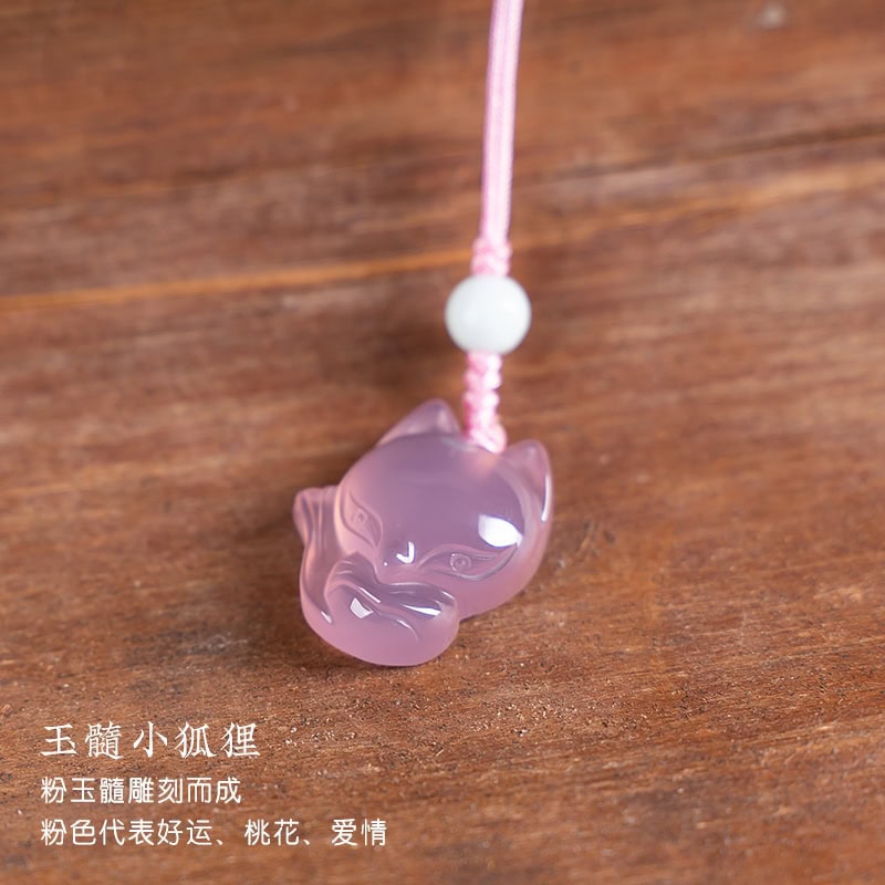 天然粉水晶手機掛繩簡約粉色手機鏈：圖片 4