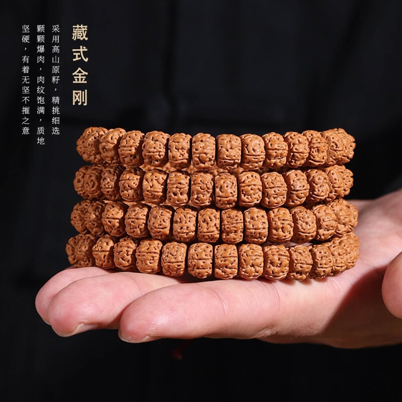 藏式直切小金剛菩提籽108顆素珠手持佛珠：圖片 2