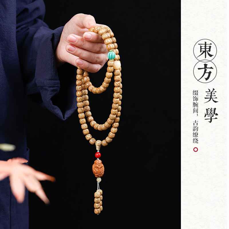 星月菩提子108顆桶珠海南黃金籽男佛珠：圖片 4