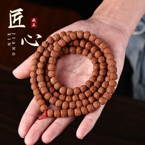 藏式龍鱗紋小金剛菩提手串108顆原籽佛珠：圖片 4