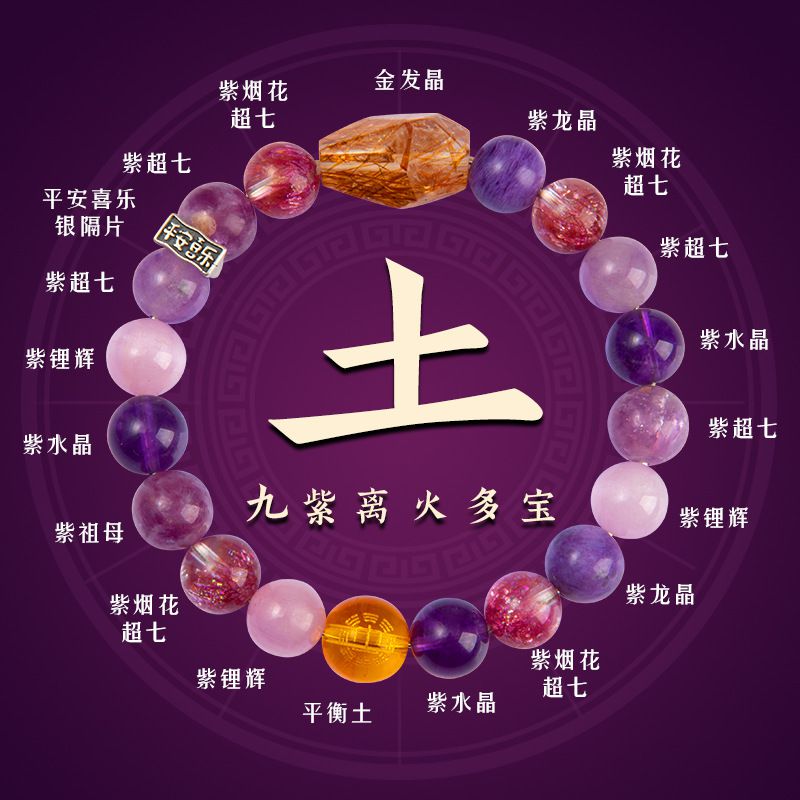 天然紫水晶多寶手鏈：圖片 3