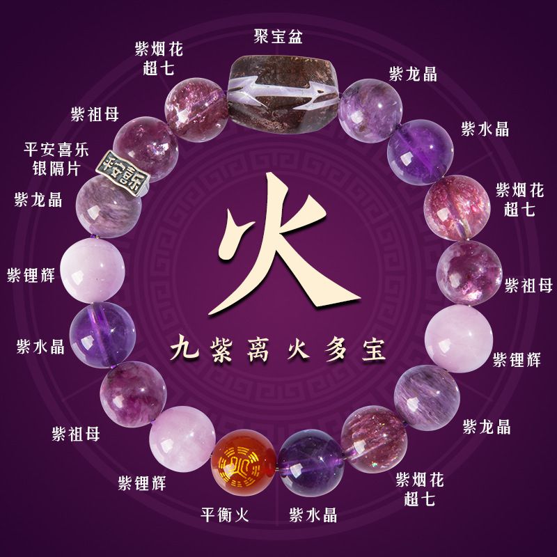 天然紫水晶多寶手鏈：圖片 4