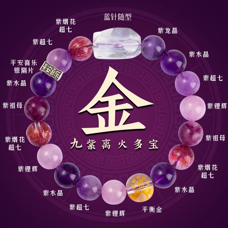天然紫水晶多寶手鏈