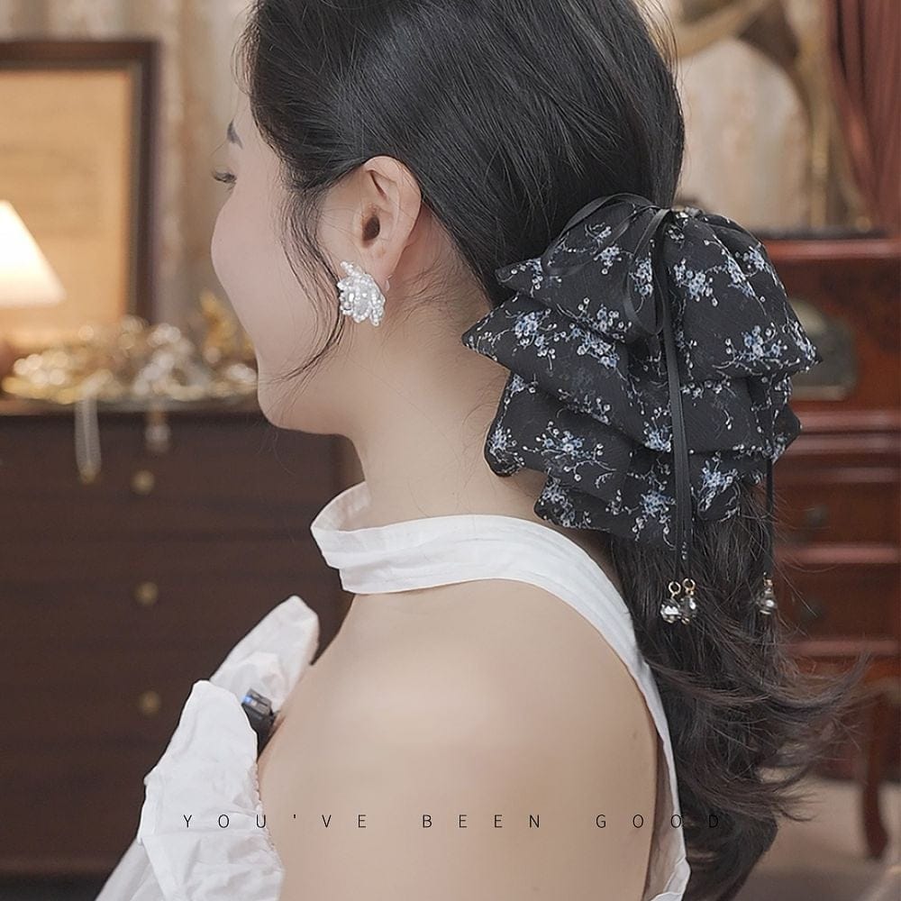 格林童話抓夾蓬松碎花顯髮量法式髮夾：圖片 5