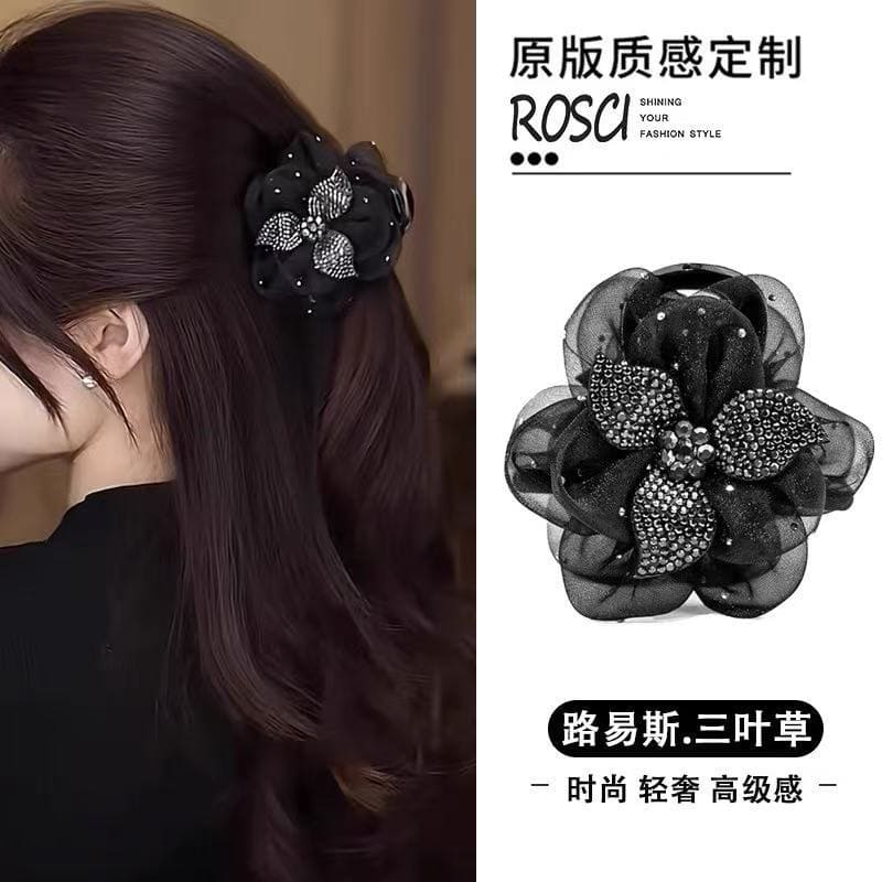 浪漫宮廷風三葉草繁星點點網紗抓夾：圖片 2